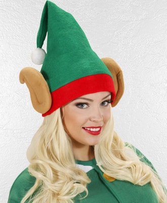 gorros y sombreros para disfraces de navidad, elfo, papa noel, elfa, mama noel